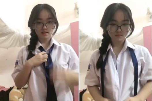 Nữ sinh kính cận có mông cực phẩm khiến anh em phát sốt